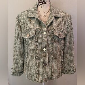 NWT Chico's Textured Green Blazer